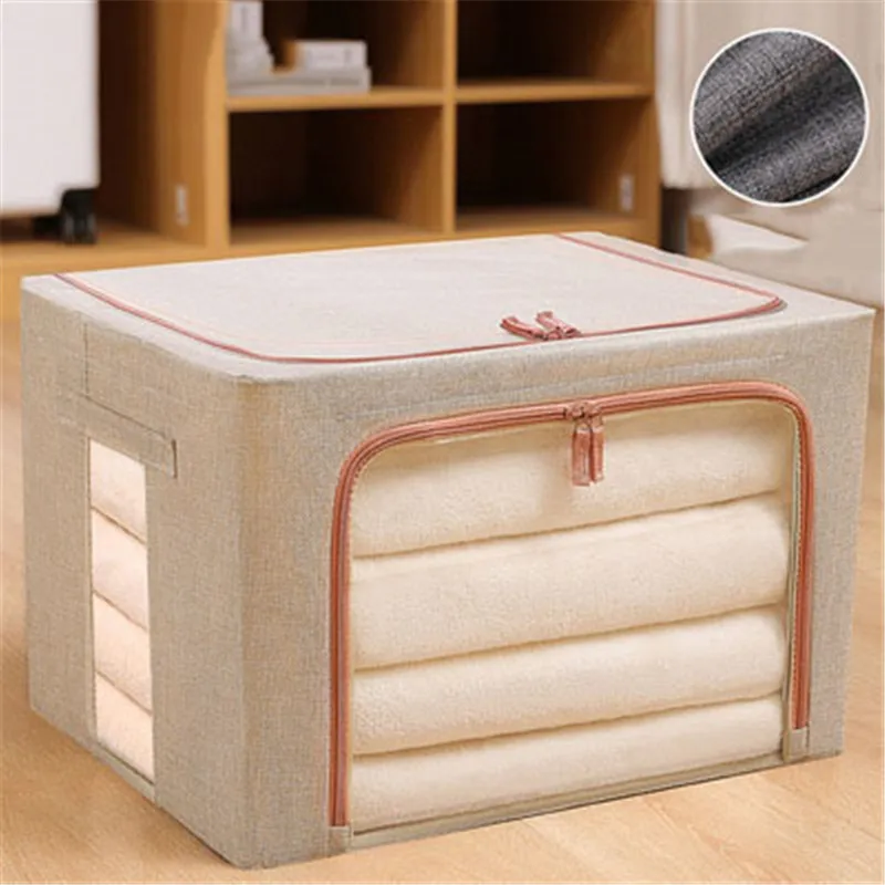 

Large Window Clothes Sorting Storage Box Transparent Foldable Cotton And Linen Cloth Art Storage Box Quilt Toy Storage Box