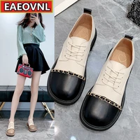 leather small leather shoes woman 2021 spring and autumn new fashion small fragrance chain british wind single shoe woman