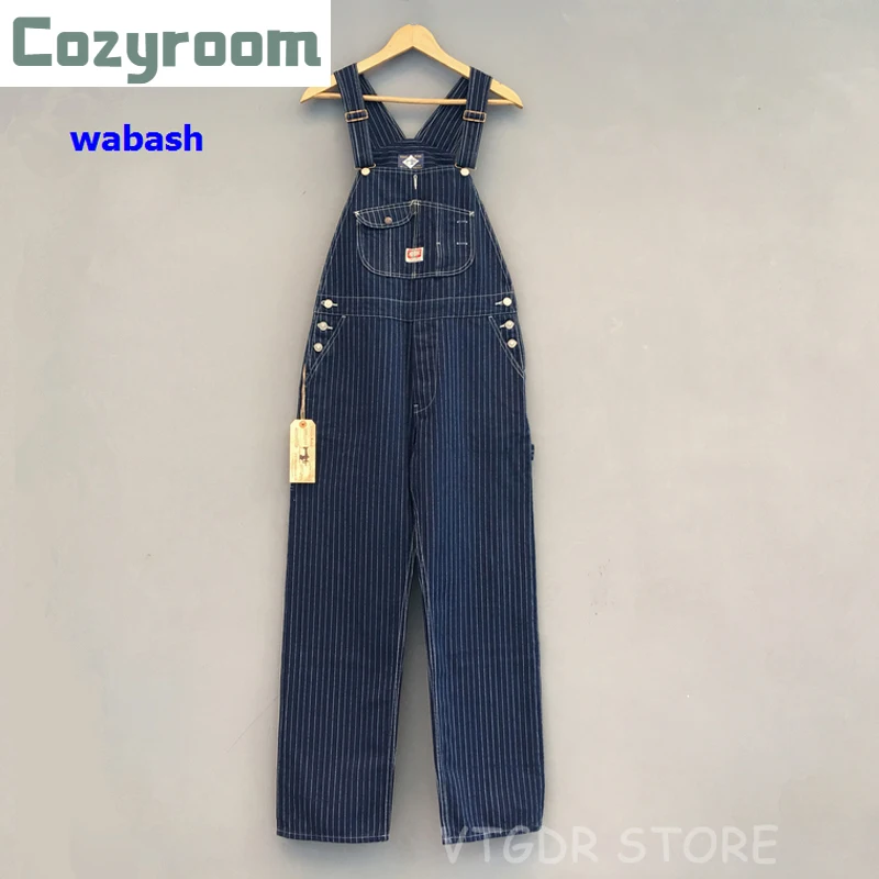 

Cozyroom 40s Three-In-One Wabash Striped Overalls Vintage High Back Denim Pants 40s Retro Trousers