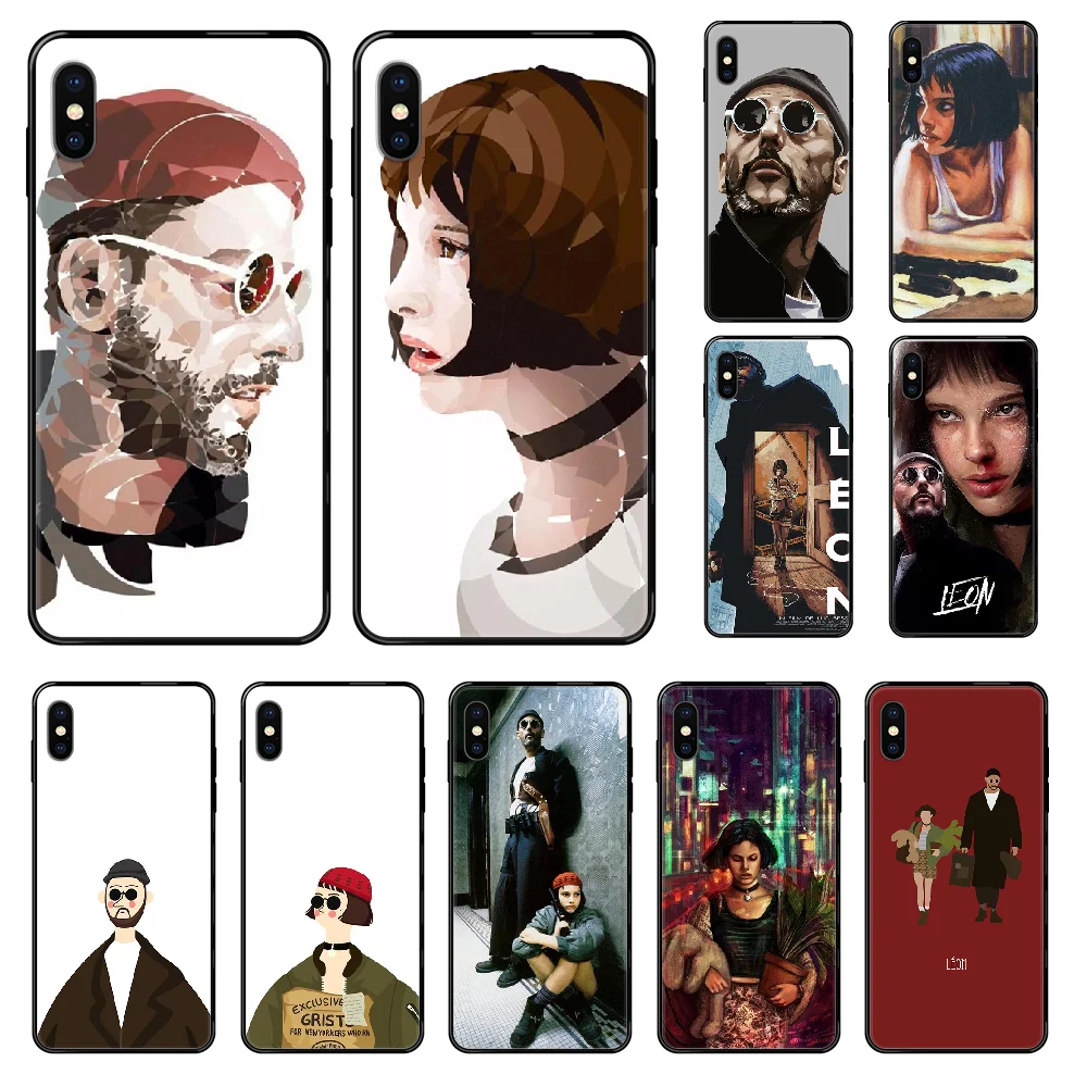 Чехол для телефона Killer Leon iphone 4 4s 5 5S SE 5C 6 6S 7 8 plus X XS XR 11 PRO MAX 2020 Черный Модный бампер с