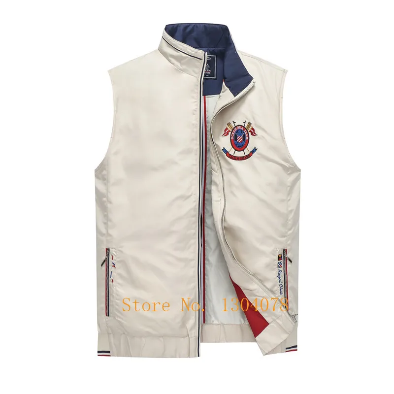 

Fashion Brand Tace & Shark Vest Men colete masculino inverno Casual Letter Embroidery Stand Collar Waistcoat Sleeveless Jacket