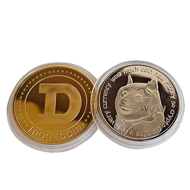 Памятные монеты Dogecoin с изображением милой собаки сувенирные коллекционные