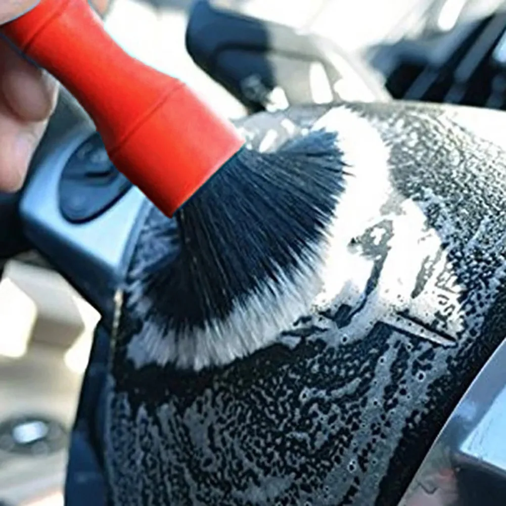 

Plastic Car Cleaning Brush Portable Red Detailing Hair Households Tools