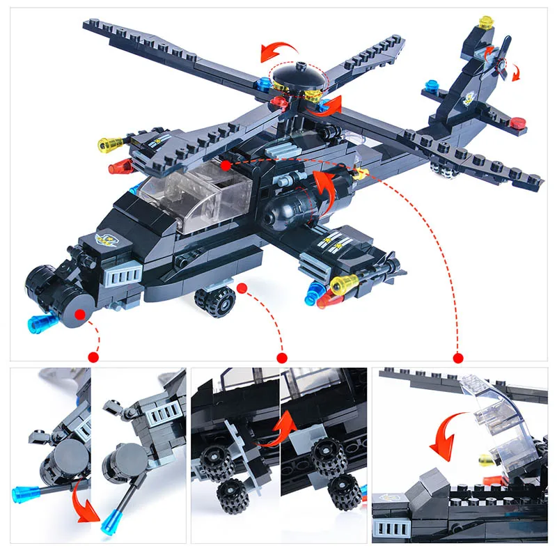 563 шт. совместимый городской полиции SWAT серии 8in1 самолетов автомобилей