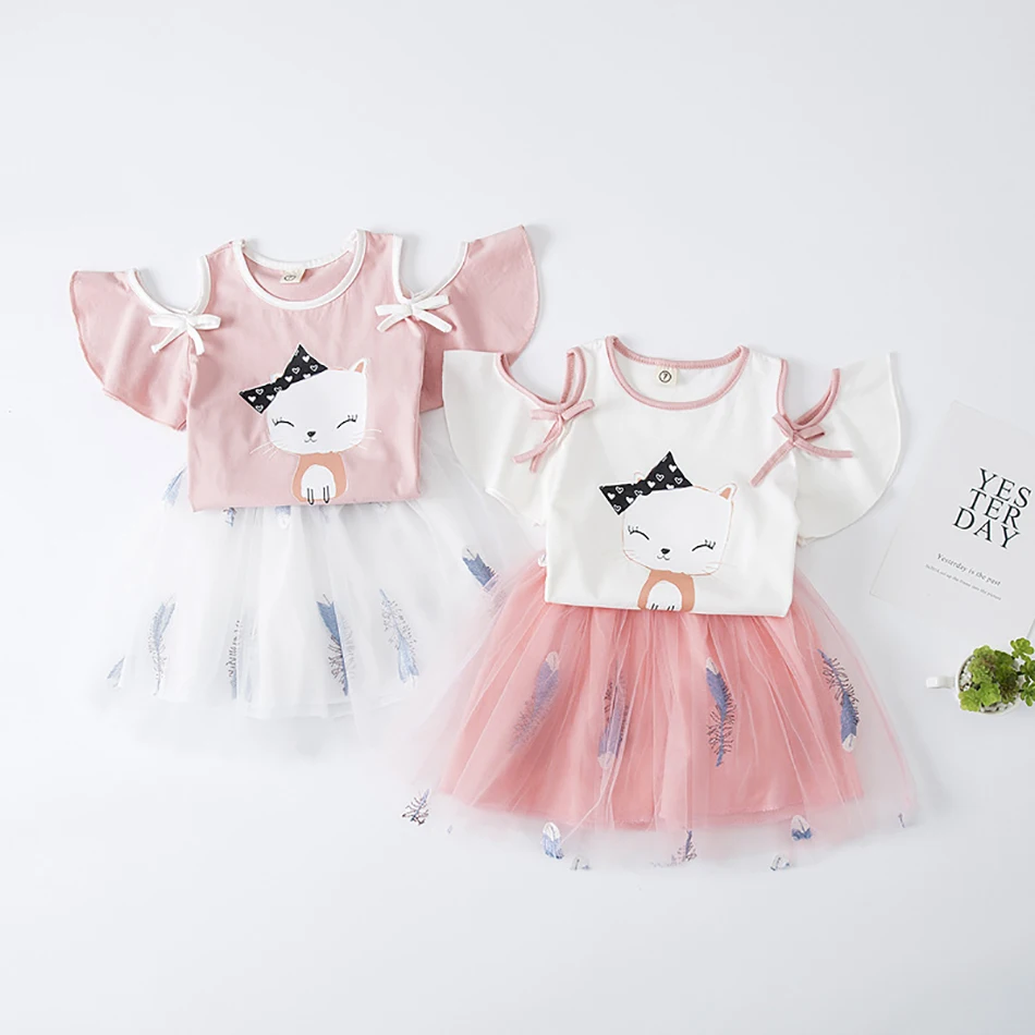 Платье с открытыми плечами для девочек кружевное Повседневное платье вышивкой в