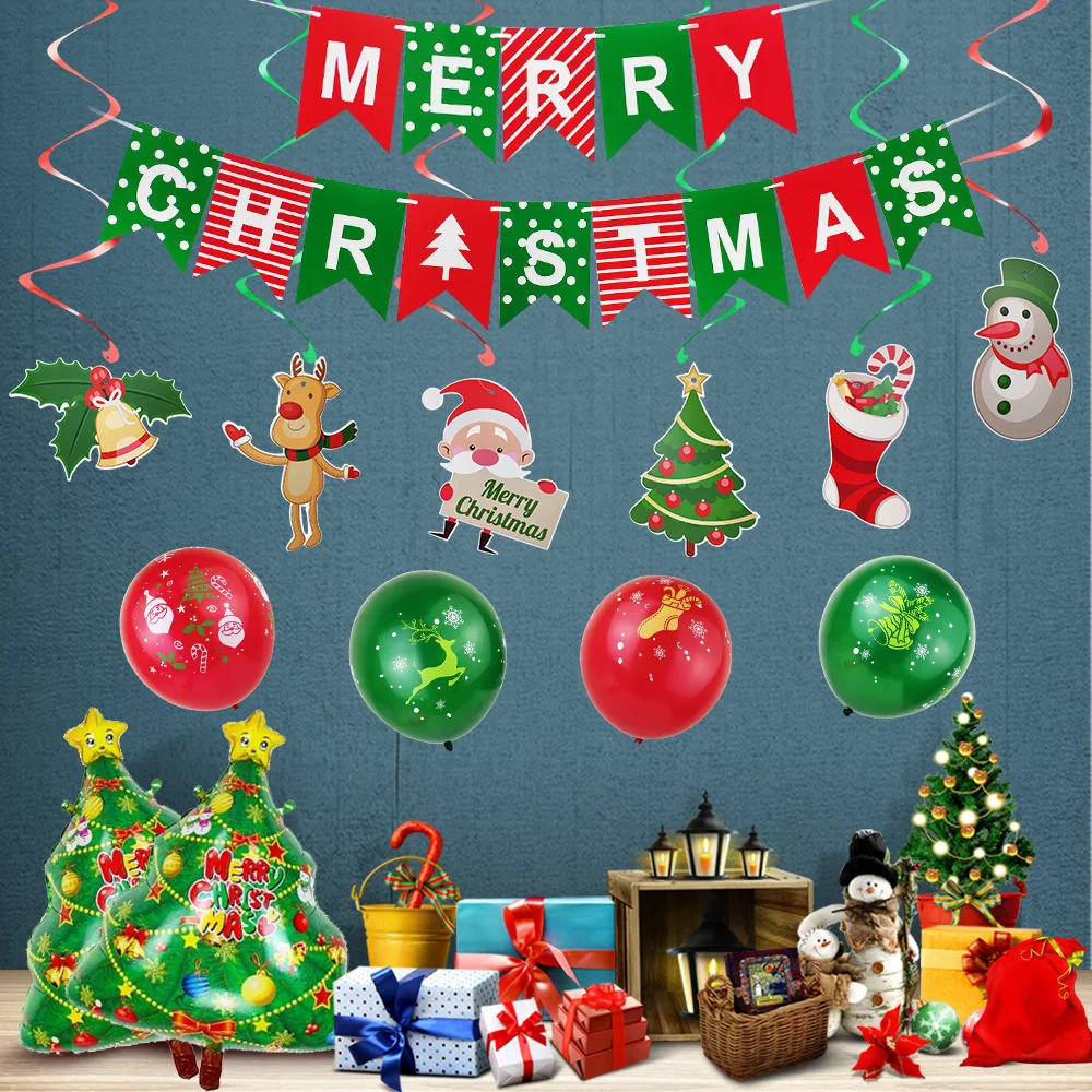 48pcs/lot Mreey Christmas Home Decoraton Santa Clause Helium Party Balloons Xmas Happy New Supplies Photo props | Дом и сад