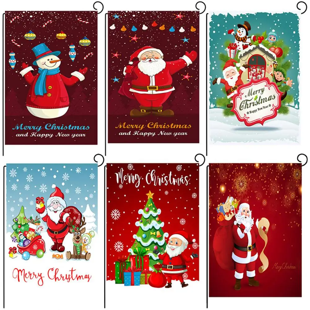 

New Welcome Christmas Garden Flag Winter Santa Double-sided Printing Garden Flag Decoration (without Flagpole)