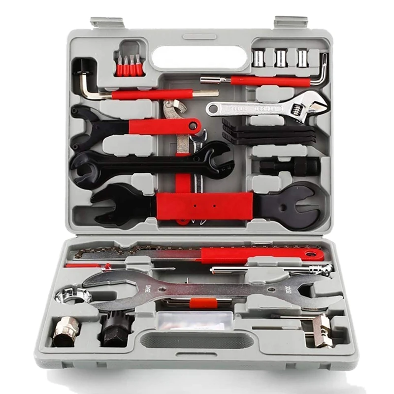 

44 Pcs Complete Bike Repair Tools Kit, Universal Bicycle Repair Set Tool Kit for Mountain Bike Road Bike Maintenance