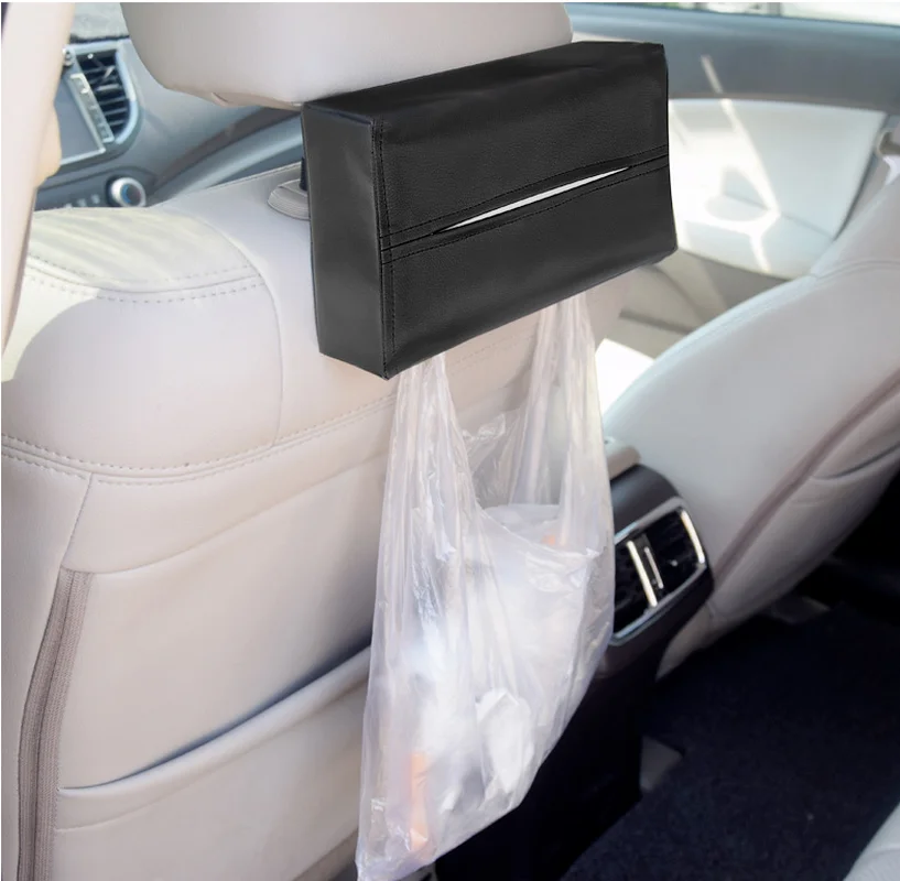 

Universal Car Sun Visor Tissue Box Holder PU Leather Foldable Tissue Box Cover Case For Paper Auto Organizer Accessories Indoor