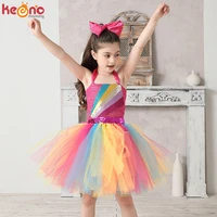jojo siwa tutu dress with hair bow rainbow sparkly glitter fancy dress for baby girls birthday party pageant princess costume