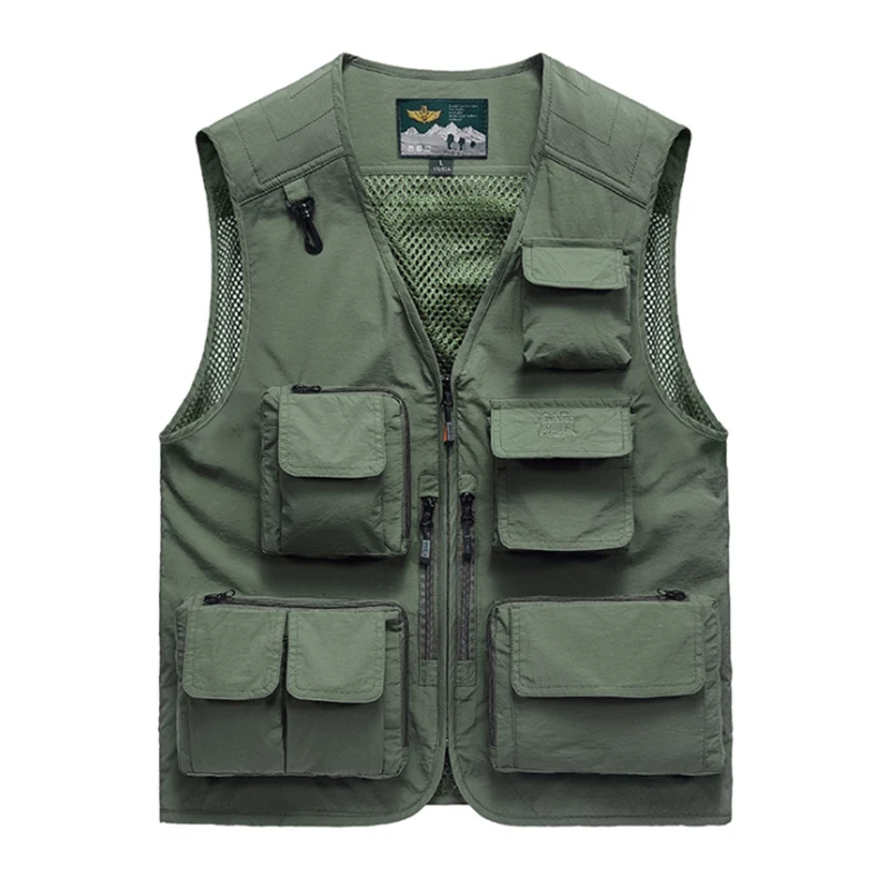 2020 Fishing Jacket Vest Outdoor Quick-drying Mesh Multi Pocket Photography Reporter Plus Size | Спорт и развлечения