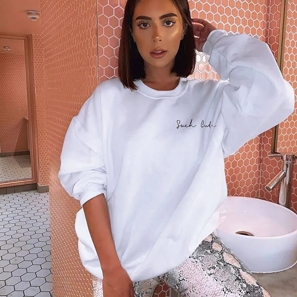 Свитер с буквенным принтом вязаный женский пуловер длинными рукавами и круглым