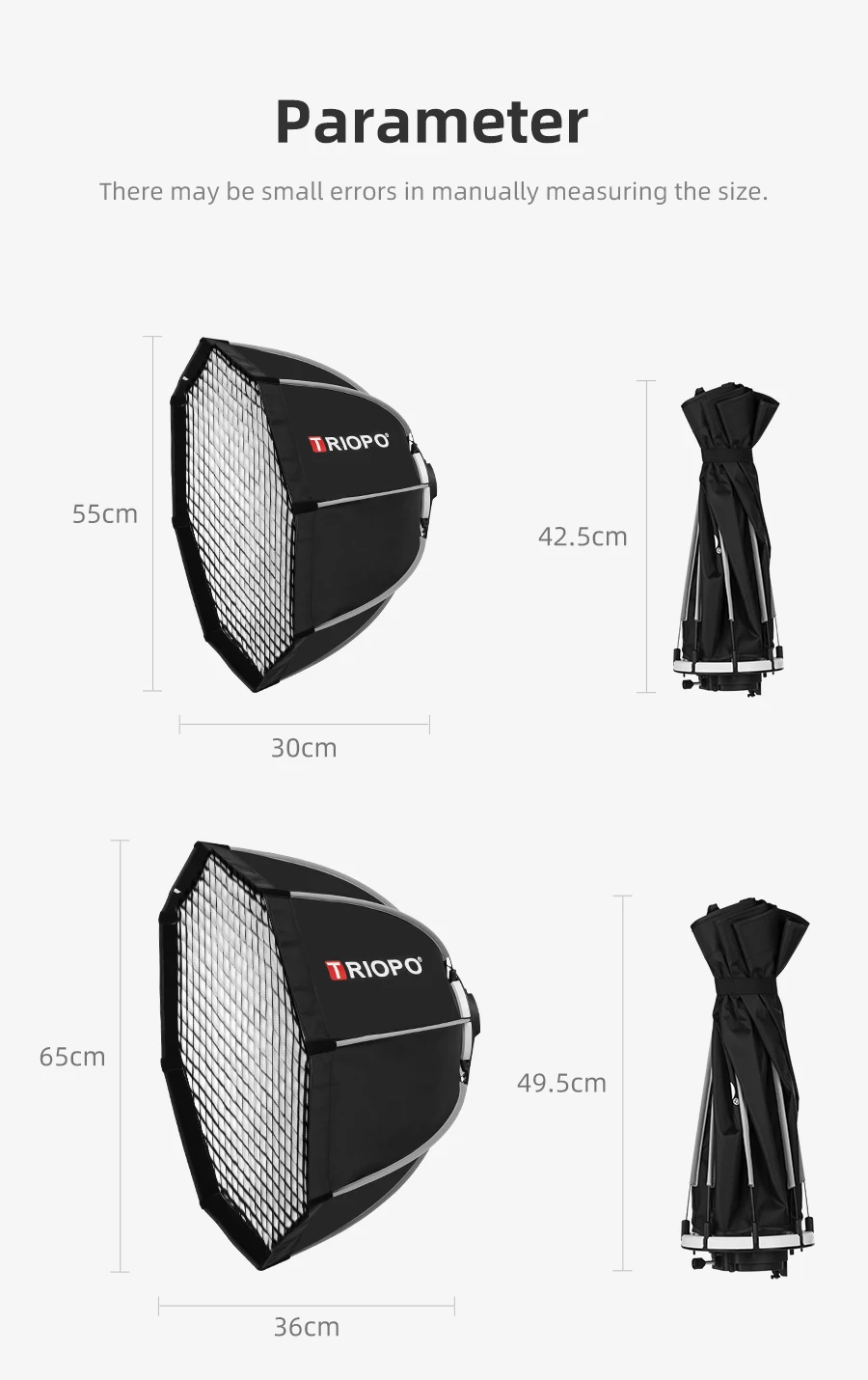 Triopo KS55 55 см Speedlite портативный софтбокс в виде ВОСЬМИУГОЛЬНОГО зонта с сотовой сеткой наружная вспышка Мягкая коробка для Canon Nikon Godox