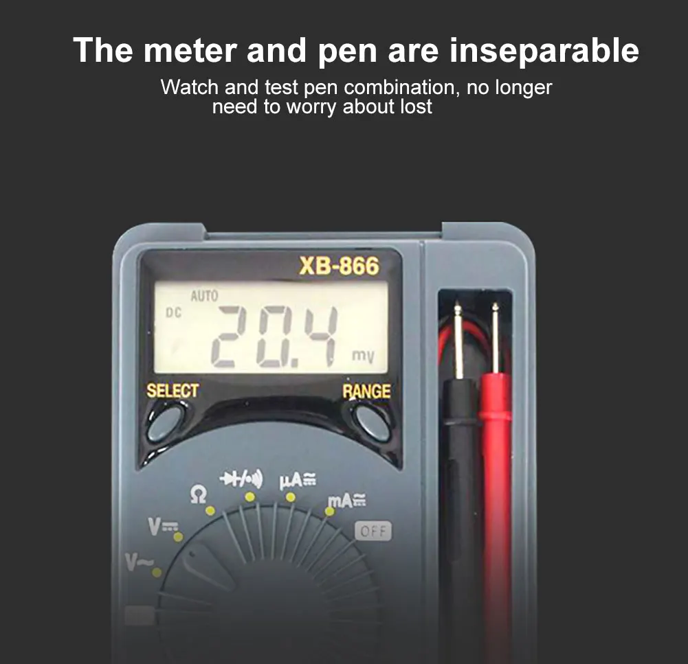 Портативный мини цифровой мультиметр XB866 с ЖК-дисплеем Автоматический диапазон