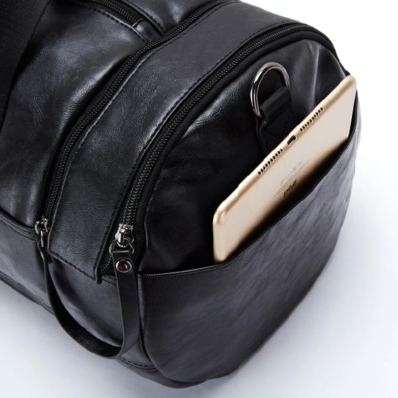 

2021 Travel Bag Men Handbag Large Capacity Duffle Fitness Gym Bags Leather Training Sports Bag Men's Carry On Luggage Bags Black