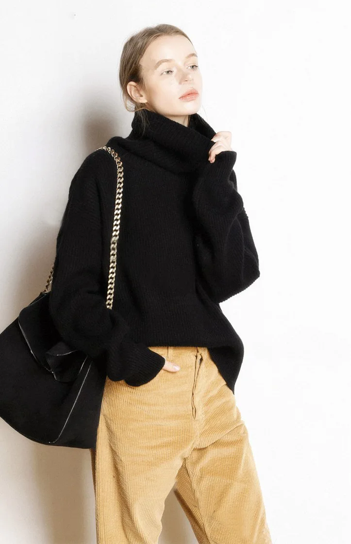 Hot Sale high collar 5 Colors Pullover Sweater 100% Cashmere Knit Jumpers Female Winter Fashion Thick Warm woolen sweater F229 | Женская