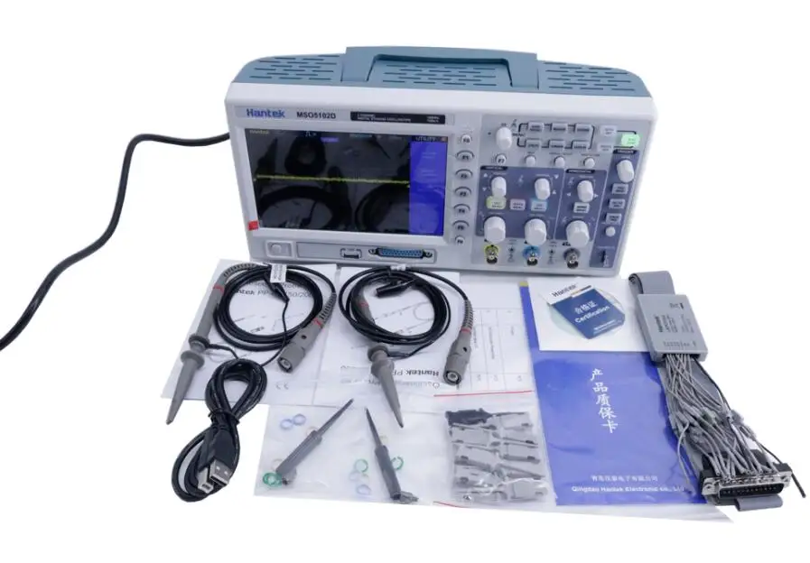 Hantek 100 МГц MSO5102D смешанный цифровой осциллограф 16 логических каналов + 2 аналоговых