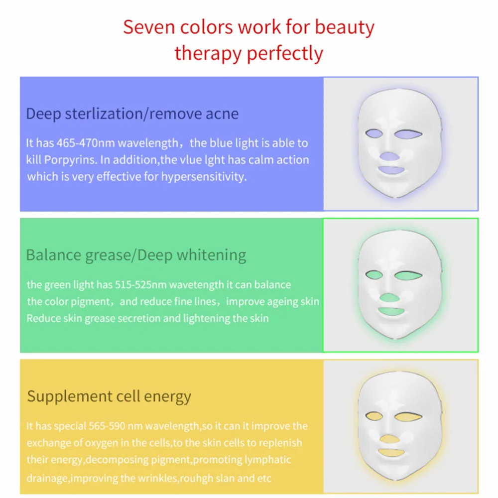 

1 Set Light Facial Skin Care Mask Beauty Tool Wrinkles Toning Mask (AU Plug)
