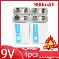 4pcs nimh 17r8h 9v 900mah pps rechargeable battery white block