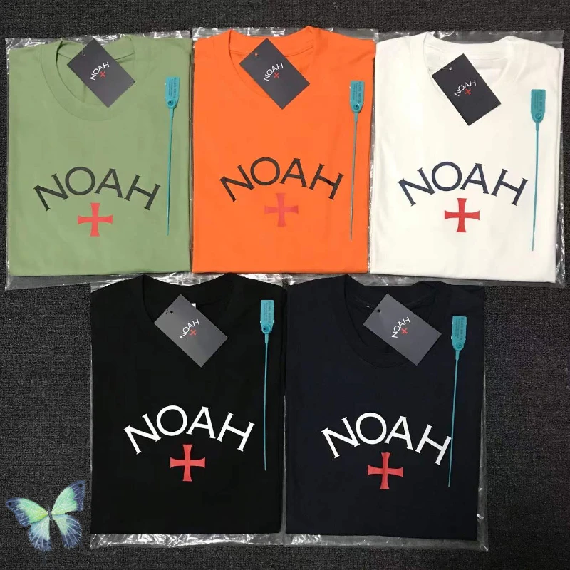 

NOAH T Shirt Cross Letter Print High Street Heavy Fabric Cotton Short-sleeved Noah T-shirt