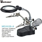 12-кратный 3-й зажим, светодиодный зажим, увеличительное стекло, паяльник стойка с лупой, инструменты для сварки, ремонта, держатель C0297