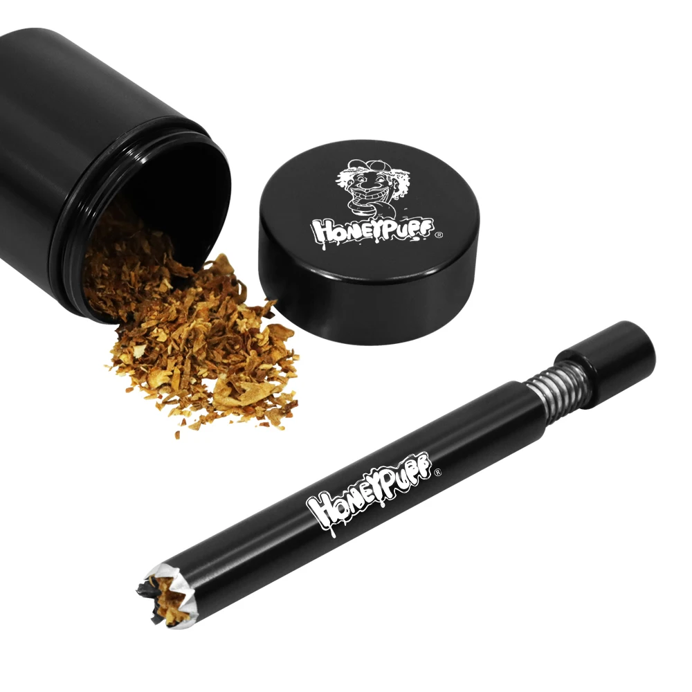 

HONEYPUFF Aircraft Aluminum airtight storage tank 1.3 inch multi-purpose 82mm serrated self-cleaning smoking pipe newly arrived