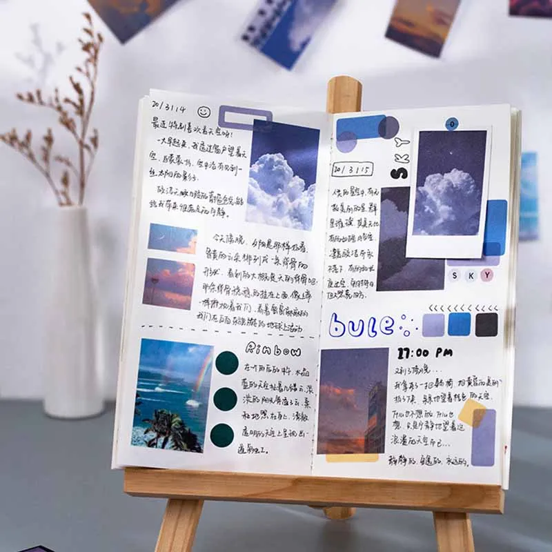 50 листов небольшой Стикеры книга небо Фон фотографии с природными пейзажами