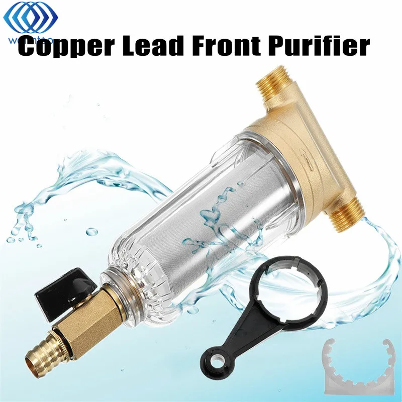 

Water Filters Front Purifier Copper Lead Pre-filter Backwash Remove Rust Contaminant Sediment Pipe Stainless Steel Central