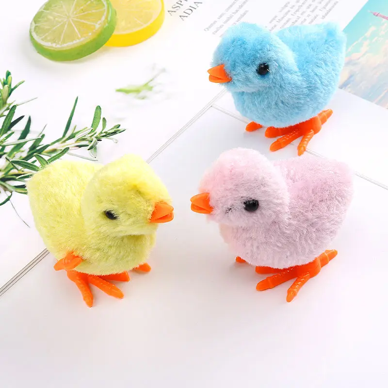 

clockwork jumper on foot plush chicken toy little rooster wingless baby hand on ability brain game mini jumping toy gift