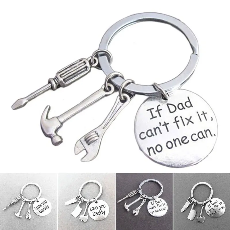 Модный брелок с текстовым именем из нержавеющей стали для отца подарок на день