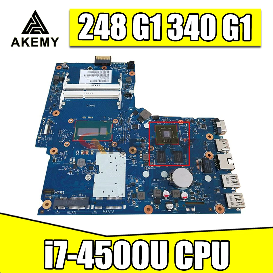 

Материнская плата для ноутбука HP 248 G1 340 G1 758035-001 758035-501 758035-601 Core i7-4500U 6050A2608301-MB 100% рабочий