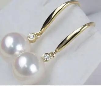 

good gorgeous pair of 10-11mm south sea white pearl earring