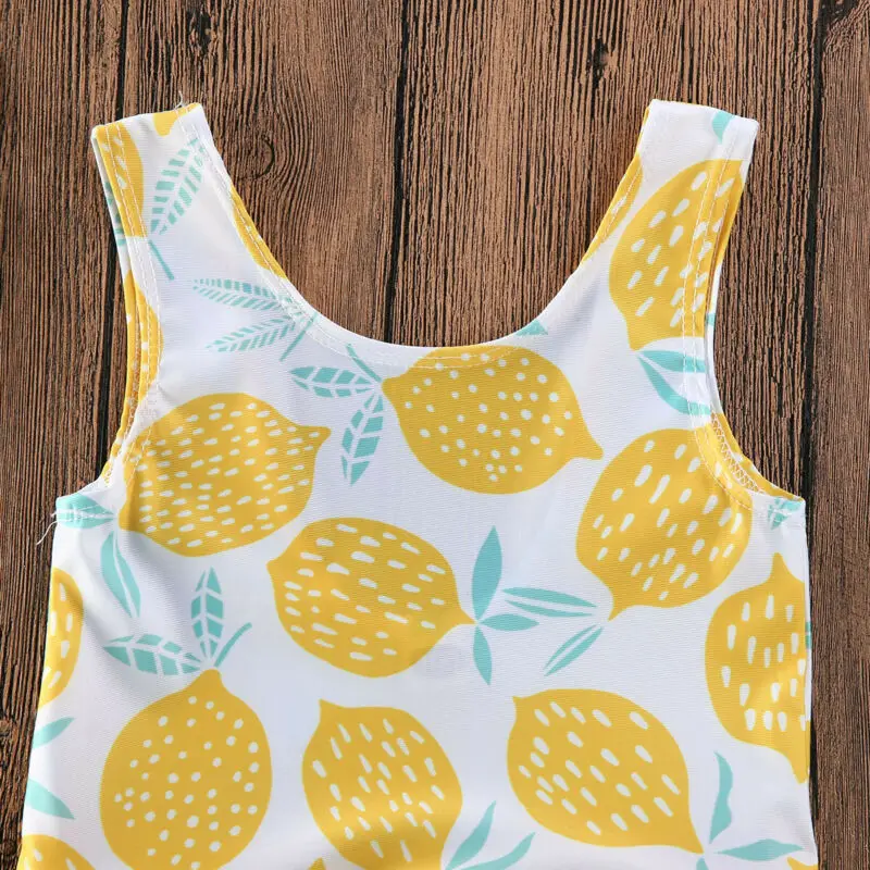 2020 модный трендовый милый купальник для маленьких девочек с лимонным узором