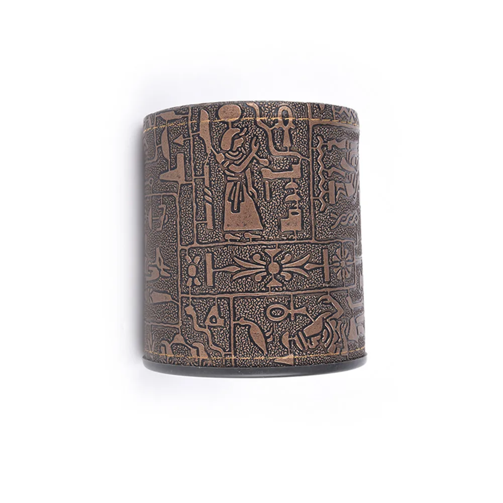 

Creative Leather Dice Cup Bar Entertainment Games Egyptian Pattern Straight Dice Cup (No Pads And No Dice)