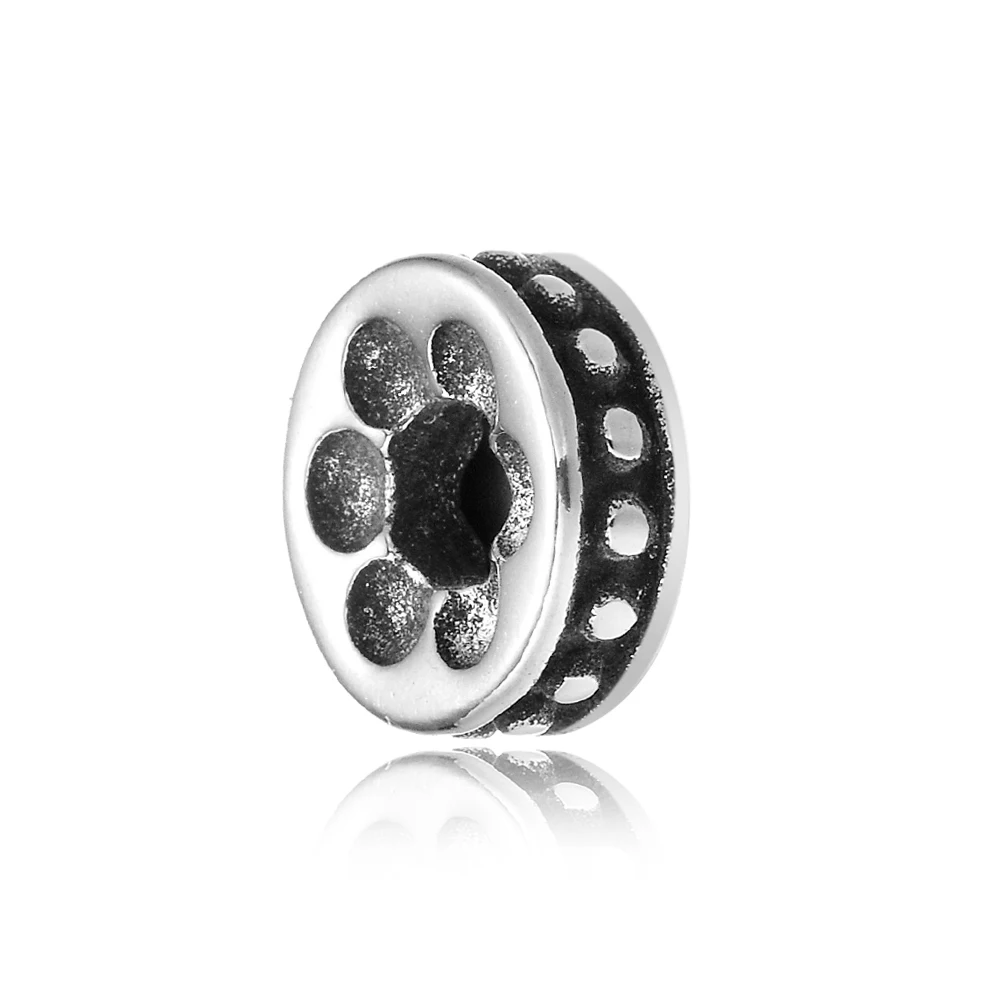 Круглые бусины разделители RUIMO с античным посеребренным покрытием 5 мм из