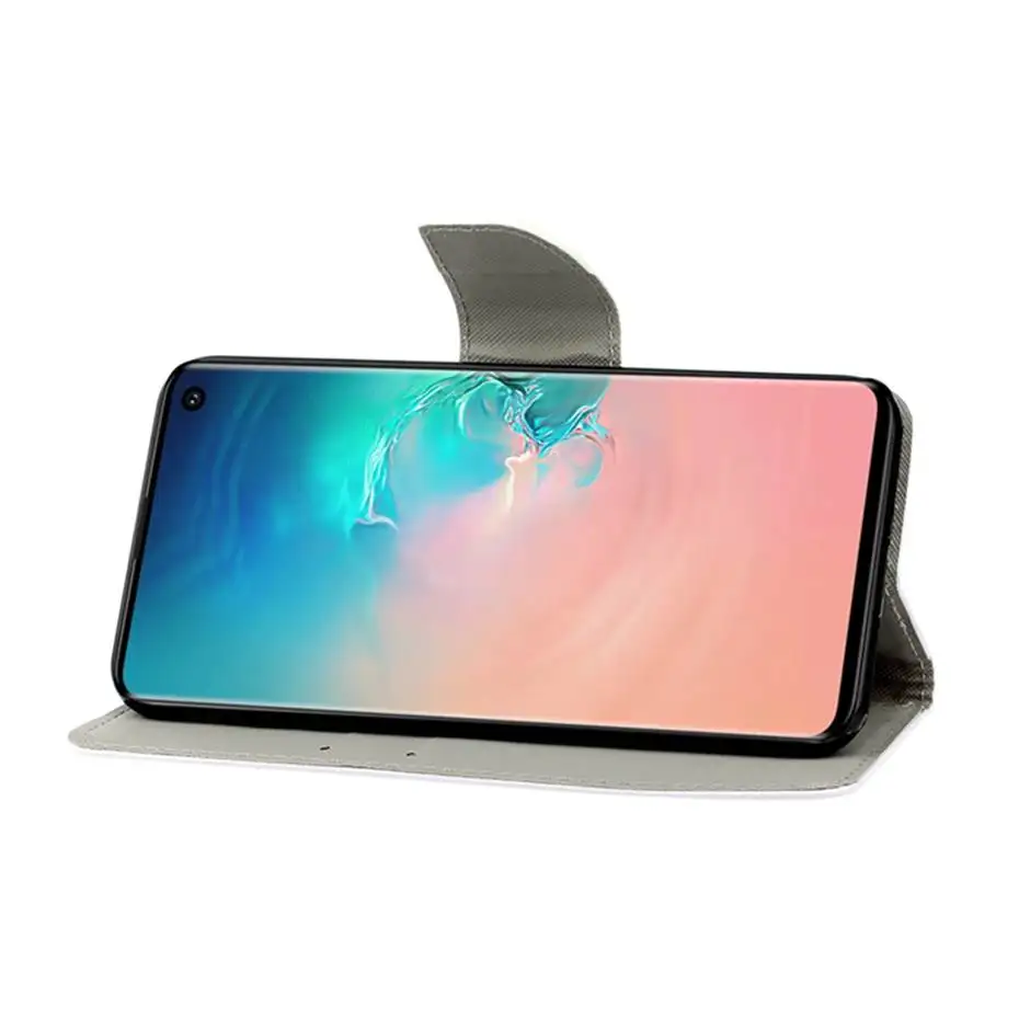 Из искусственной кожи окрашенные флип чехол для samsung S10 J4 J6 Примечание 10 плюс A10 A20 A30 A40 A50 S A70 M10 A8 книга Стиль телефон чехол s