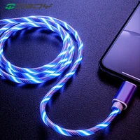 glowing cable mobile phone charging cables led light micro usb type c charger for samsung s10 a50 a70 charge glow data wire cord