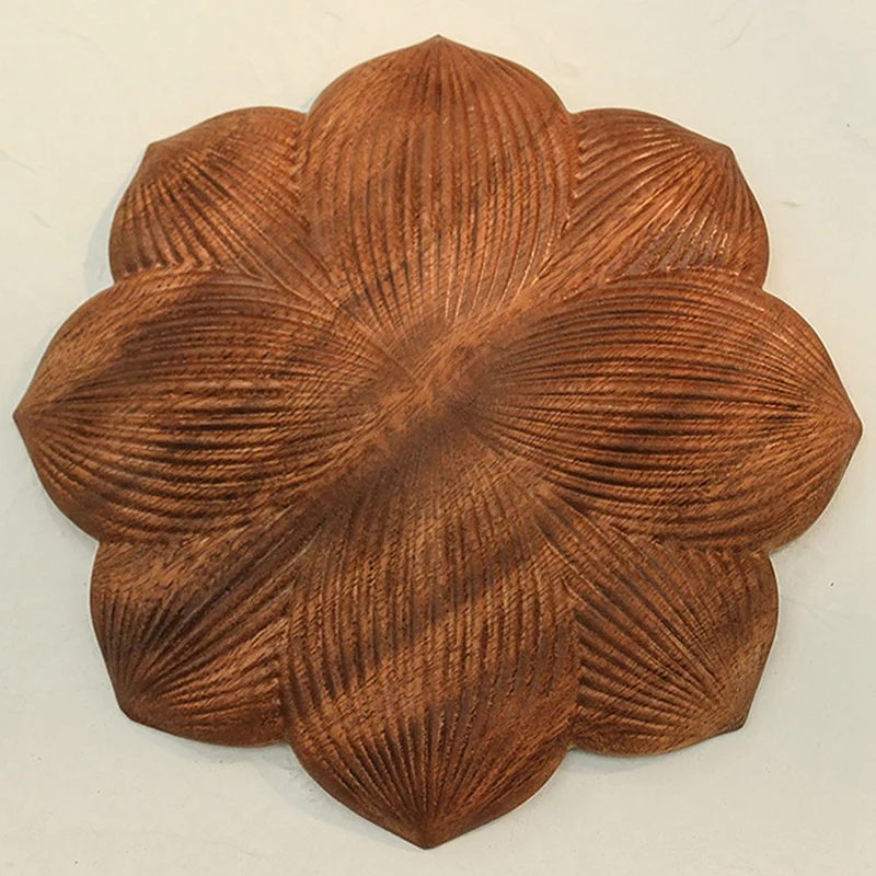 Wooden Tea Tray Creative Lotus-Shaped Nut Candy Walnut Afternoon Snack Plate Bowls | Дом и сад