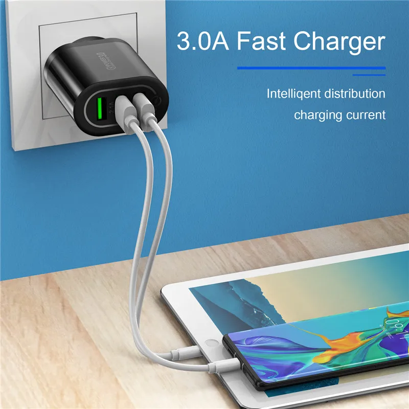 USLION 3 портовое быстрое зарядное устройство QC 0 USB универсальный мобильный телефон