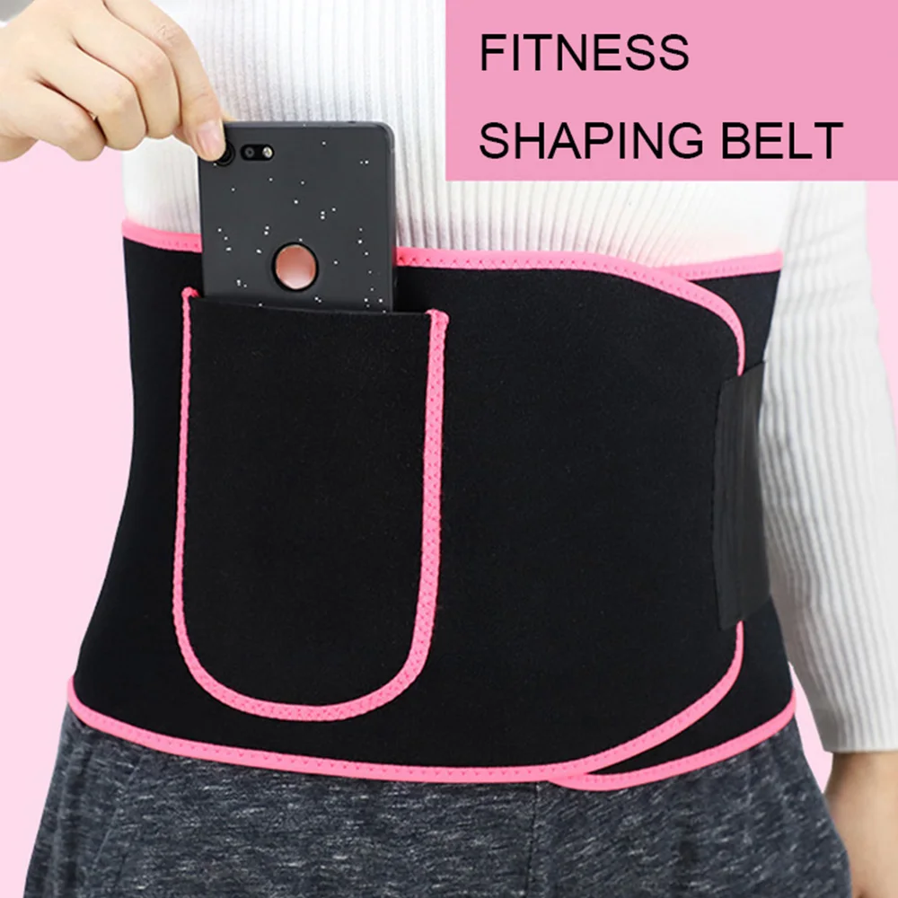 

Waist Support Trimmer Belt Exercise Weight Loss Gym Fitness Belts Protector Weightlifting Adjustable Lycra Pocket Training
