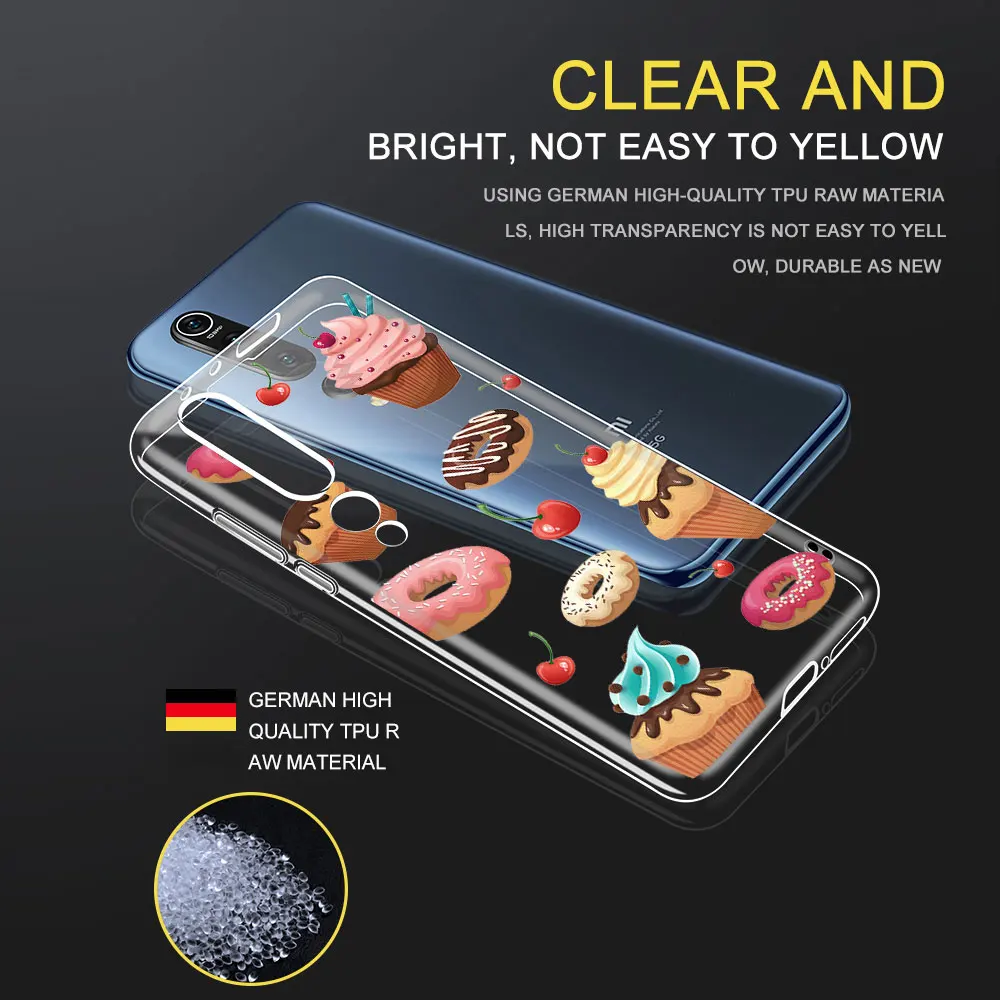 

Chocolate Pizza Phone Case For Xiaomi MI Note 10 9 9T Pro SE A2 A1 A3 Lite 6X F1 CC9 Redmi Note 9 8 8T 7 K30 Pro Soft TPU Coque