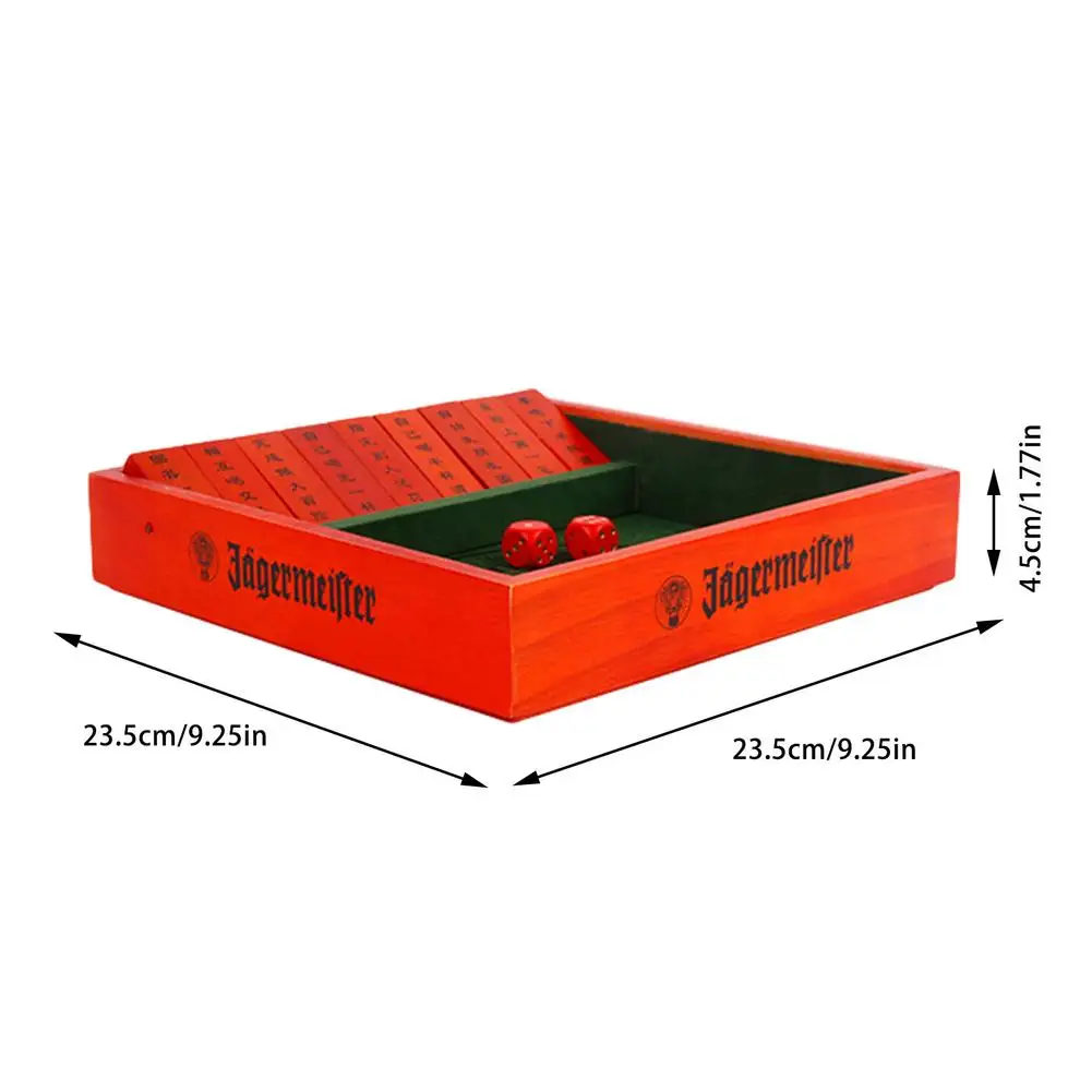 

Wooden Board Game with Dice Drinking Board Game for Home Pub Drinking Props Digital Flop Party Leisure Entertainment Toys