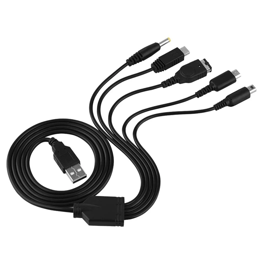 Зарядный USB-кабель 5 в 1 для Nintendo Wii U 3DS 2DS NDSL GBA SP DSi PSP 1000 2000 3000 | Электроника