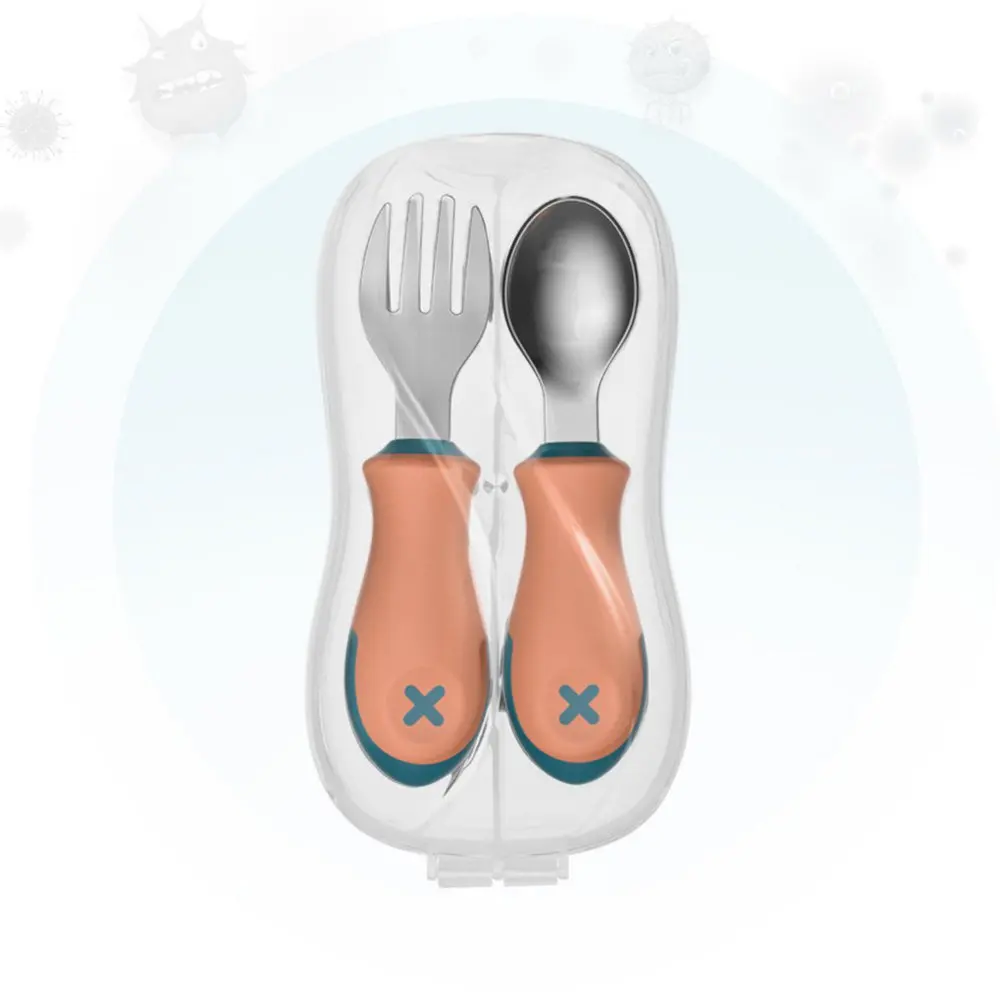 

2pcs Tableware Kids Spoon and Fork Set Dessert Spoon for Children Fork Baby Gadgets Feedkid Children's Cutlery for Kids