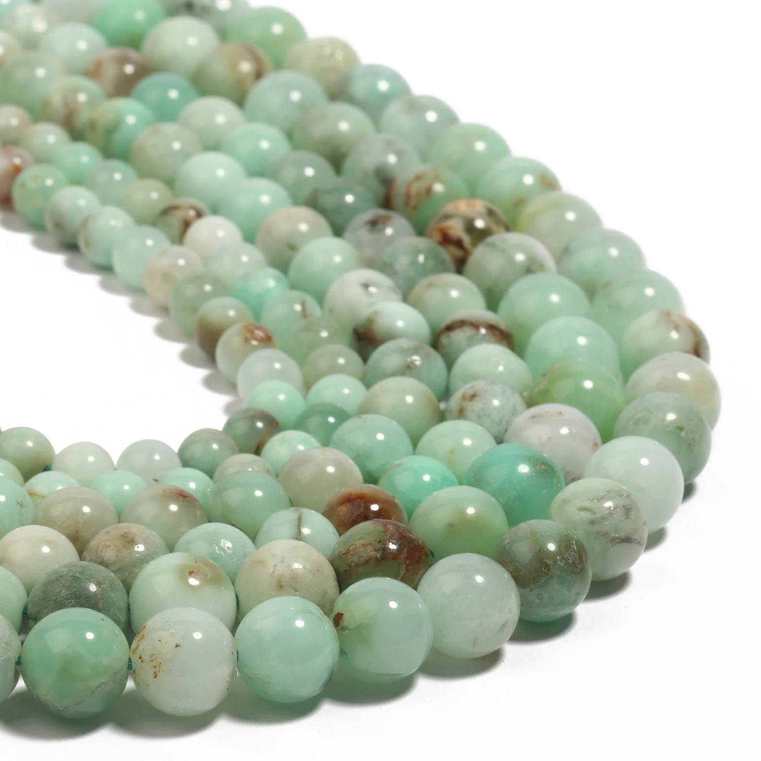 

6/8/10mm Natural Stone Beads Australian Jade Round Loose Beads for Jewelry Making Diy Bracelet Necklace Accessories 7.5/15"