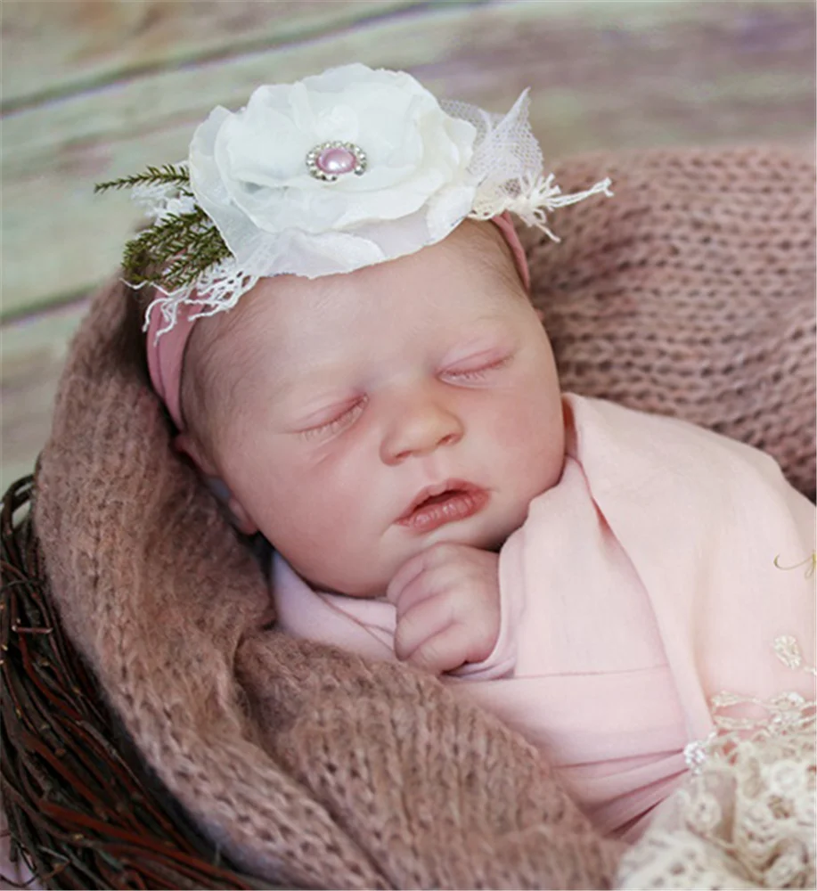 

18.5 Inches Reborn Doll kit Skya Sleeping Baby Lifelike Newborn Unpainted Unfinished Doll Parts DIY Blank Doll Kit