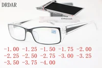 drdar new transparent high quality square mens womens office high definition diopters 3 25 myopia glasses finished optica