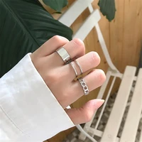 hip hop rock gold chain rings set for women girls punk geometric simple finger rings 2022 trend jewelry accessories party gifts