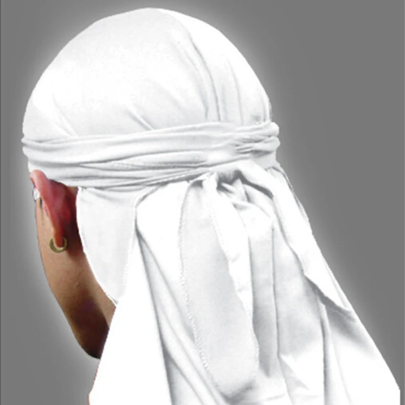 

Du-Rag Scarf Head Wrap Rap Band Fashion Tie Down Hat Outdoor Sports Bandanas Men Women Children Cap Headwear Black/white