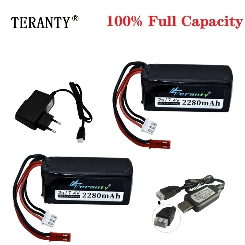 

Upgrade 1/2/5Pcs 7.4V 2280mah LiPo Battery For Wltoys V353 A949 A959 A969 A979 k929 903048 7.4v Battery For Drone RC Cars Boats